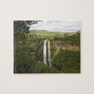 Quebra-cabeça Cachoeira de Chamarel-mais alta da Maurícia, mais