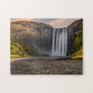 Quebra Cabeça 500pçs Paisagem Cachoeira Riacho Nova Zelândia