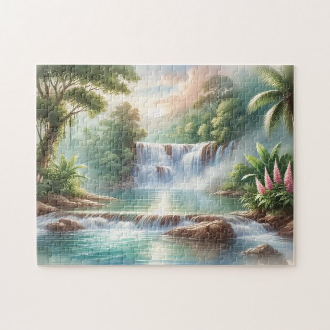 Quebra-cabeça "CACHOEIRA EM Aquarela" JIGSAW PUZZLE (Horizontal)
