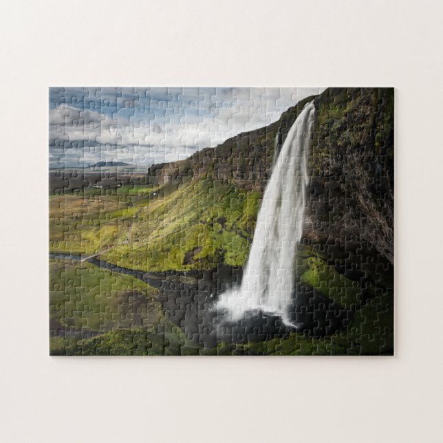 Quebra-cabeça Cachoeira | Islândia de Seljalandsfoss (Horizontal)