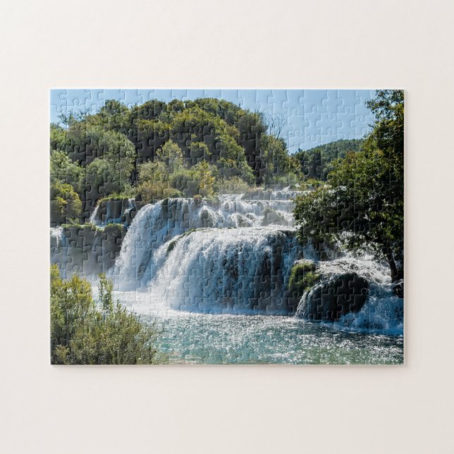 Quebra-cabeça Cachoeira no Parque Nacional Krka - Dalmácia, Croá (Horizontal)