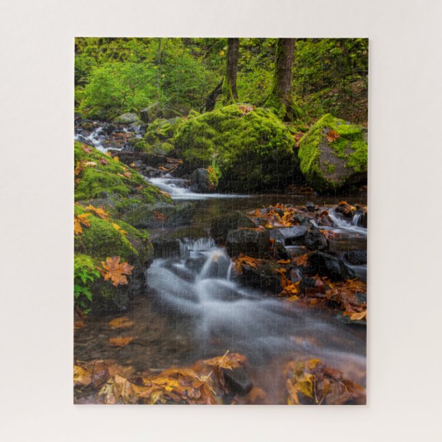 Quebra-cabeça Cachoeira Starvation Creek | Columbia Gorge, Orego (Vertical)