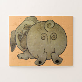 Quebra-cabeça cachorrinho bonito brincar de cachorro castanho