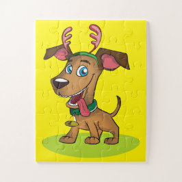 Quebra-cabeça Cachorrinho de desenho animado de Natal