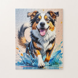 Quebra-cabeça Cachorro alegre e alegre e divertido, salgado