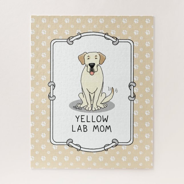 Quebra-cabeça Cachorro Amarelo Mãe (Labrador Retriever Mãe) (Vertical)