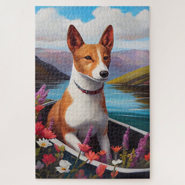 Quebra-cabeça Cachorro Basenji em um remo: Uma aventura cênica (Vertical)