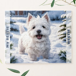 Quebra-cabeça Cachorro Branco Cachorro Branco Westit Winter Snow