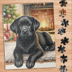 Quebra-cabeça Cachorro Cachorro Negro-Labrador-Retriever