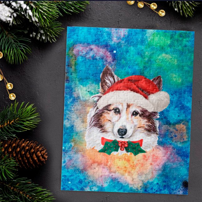 Quebra-cabeça Cachorro da Raça Sheltie Natal (Criador carregado)