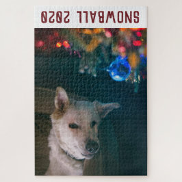 Quebra-cabeça Cachorro de Natal Personalizado