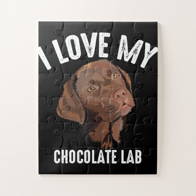 Quebra-cabeça Cachorro | Eu Amo Meu Laboratório De Chocolate (Vertical)
