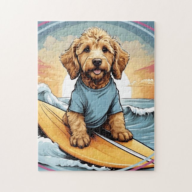 Quebra-cabeça cachorro Golden Doodle (Vertical)