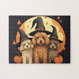 Quebra-cabeça Cachorro Labradoodles Cute/Halloween