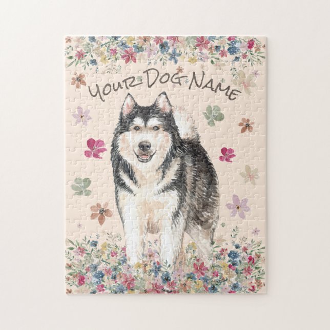 Quebra-cabeça Cachorro Malamute do Alasca Mally (Vertical)