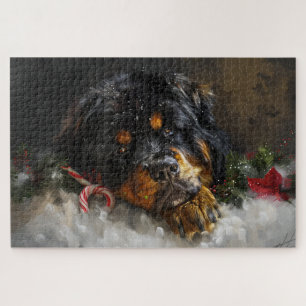 Quebra-cabeça Cachorro Mastim Tibetano Natal Festivo