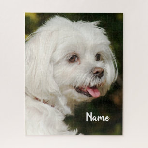 Quebra-cabeça Cachorro Mole Branco Personalizado Maltês