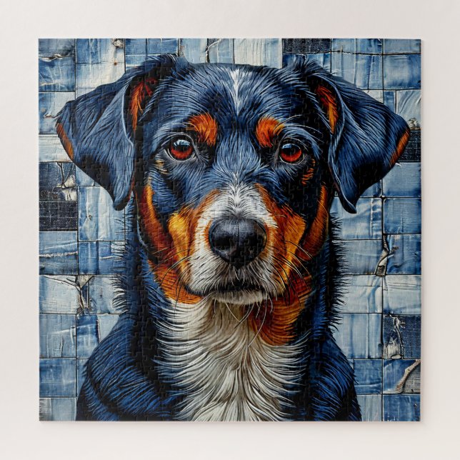 Quebra-cabeça Cachorro mosaico fofo (Vertical)