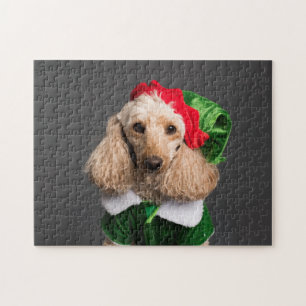 Quebra-cabeça Cachorro na Figurina de Elf