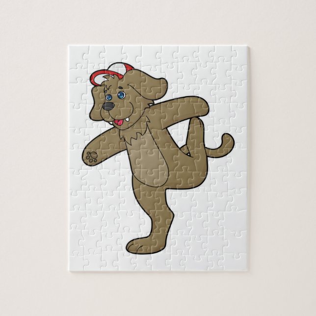 Quebra-cabeça Cachorro na Malhação de Yoga (Vertical)