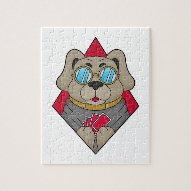 Quebra-cabeça Cachorro no Poker com cartões Poker (Vertical)
