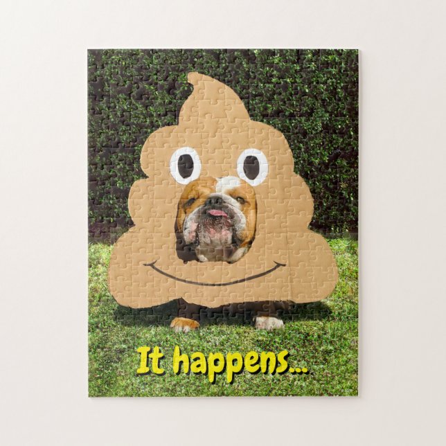 Quebra-cabeça Cachorro no Poop Emoji Costume (Vertical)