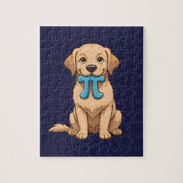 Quebra-cabeça Cachorro Pi Day Personalizado Com Símbolo Pi | Fel (Vertical)
