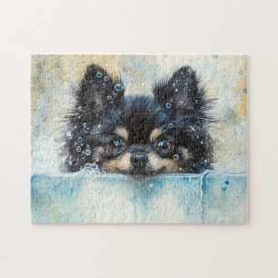 Quebra-cabeça Cachorro Pomeraniano Bonito na Banheira