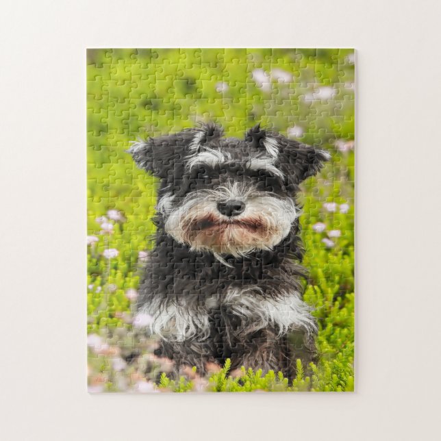 Quebra-cabeça Cachorro Schnauzer Jigsaws. (Vertical)