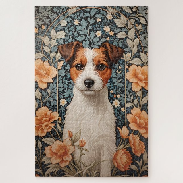 Quebra-cabeça Cachorro Terrier Jack Russell Fofo Inspirado em Wi (Vertical)