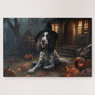 Quebra-cabeça Cachorros da Raça English Springer Spaniel Abóbora
