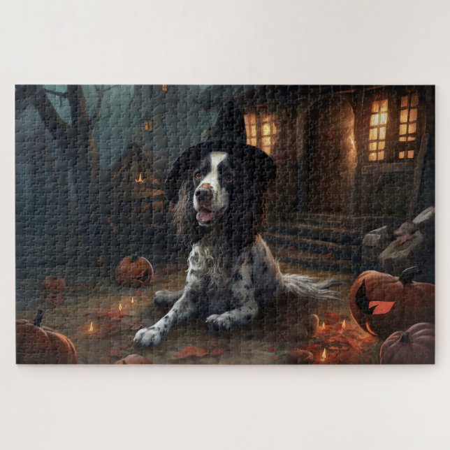 Quebra-cabeça Cachorros da Raça English Springer Spaniel Abóbora (Horizontal)