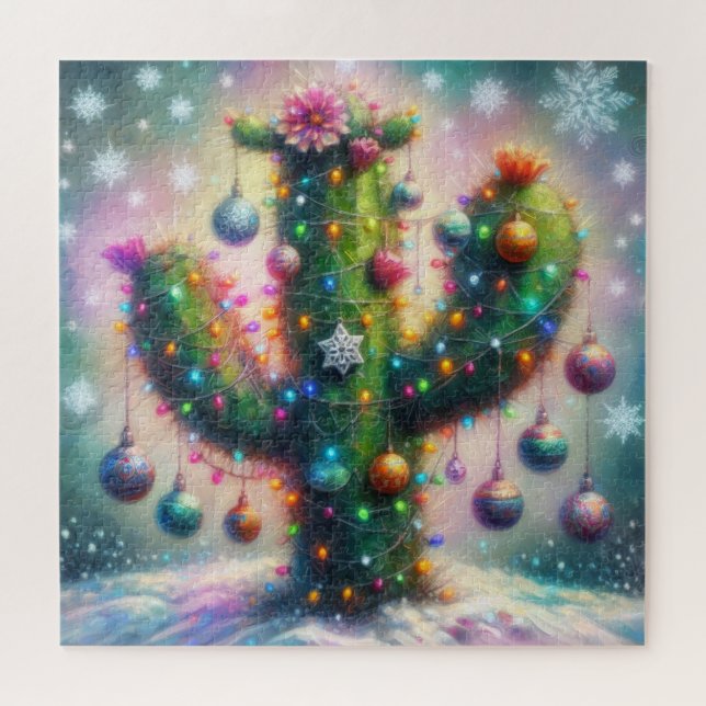 Quebra-cabeça Cacto Saguaro de Natal Deserto Caprichoso (Horizontal)