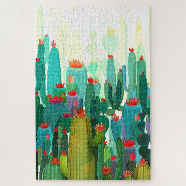 Quebra-cabeça Cactus Impressão | Muitos Cactus (Vertical)