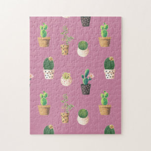 Quebra-cabeça Cactus Suculente de Dessrt Verde em Potes