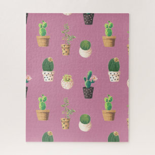 Quebra-cabeça Cactus Suculente de Dessrt Verde em Potes