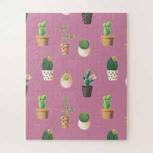 Quebra-cabeça Cactus Suculente de Dessrt Verde em Potes
