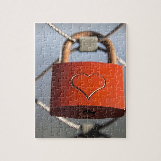 Quebra-cabeça Cadeado de Coração de Amor (Vertical)