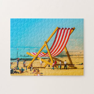 Quebra-cabeça Cadeira de Decking Gigante na Praia de Bournemouth