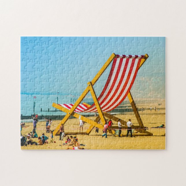 Quebra-cabeça Cadeira de Decking Gigante na Praia de Bournemouth (Horizontal)