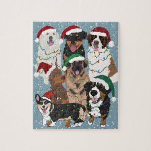 Quebra-cabeça Cães de Natal