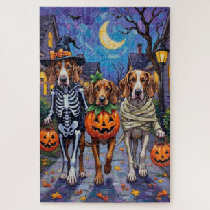 Quebra-cabeça Cães English Foxhound fazendo doces ou travessuras