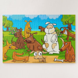 Quebra-cabeça Cães Engraçados no Parque Puzzle