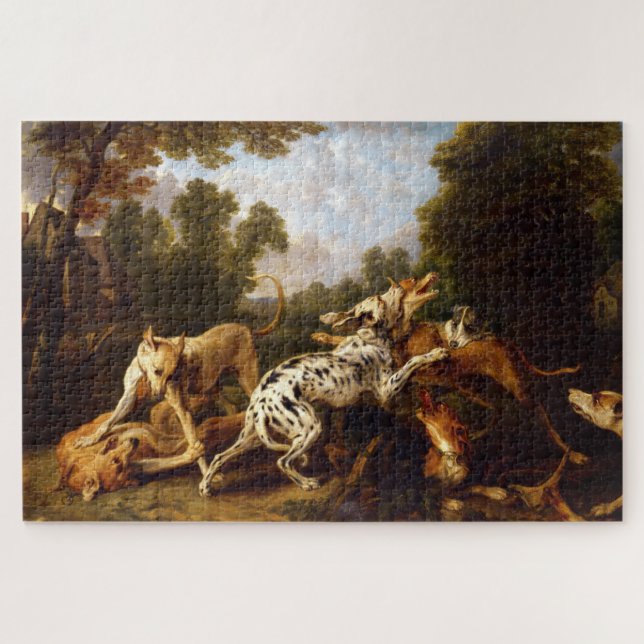 Quebra-cabeça Cães Lutando (por Frans Snyders) (Horizontal)