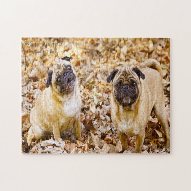Quebra-cabeça Cães Pug. (Horizontal)