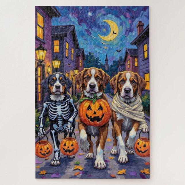 Quebra-cabeça Cães São Bernardo em Fantasias de Halloween (Vertical)