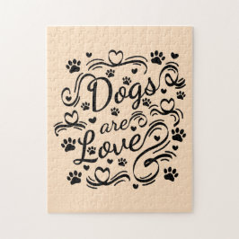 Quebra-cabeça Cães São Patas De Amor E Tipografia Cardíaca