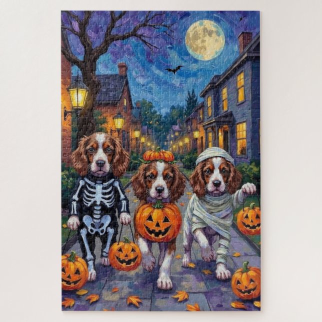 Quebra-cabeça Cães Springer Spaniel em Fantasias de Halloween (Vertical)