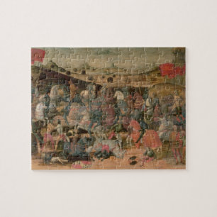 Quebra-cabeça Caesar que triunfa na batalha (tempera no painel)