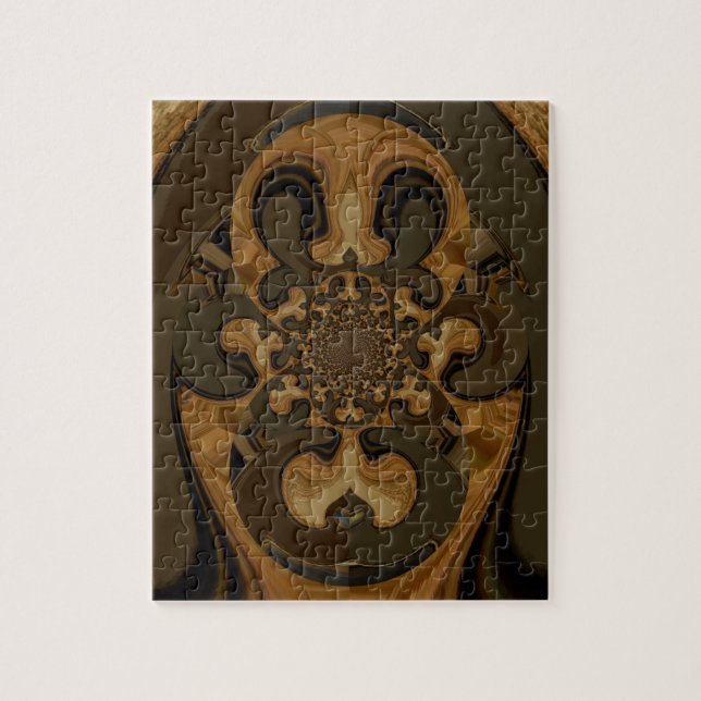 Quebra-cabeça Café Castanho Fluido Caleidoscópio Impressão (Vertical)